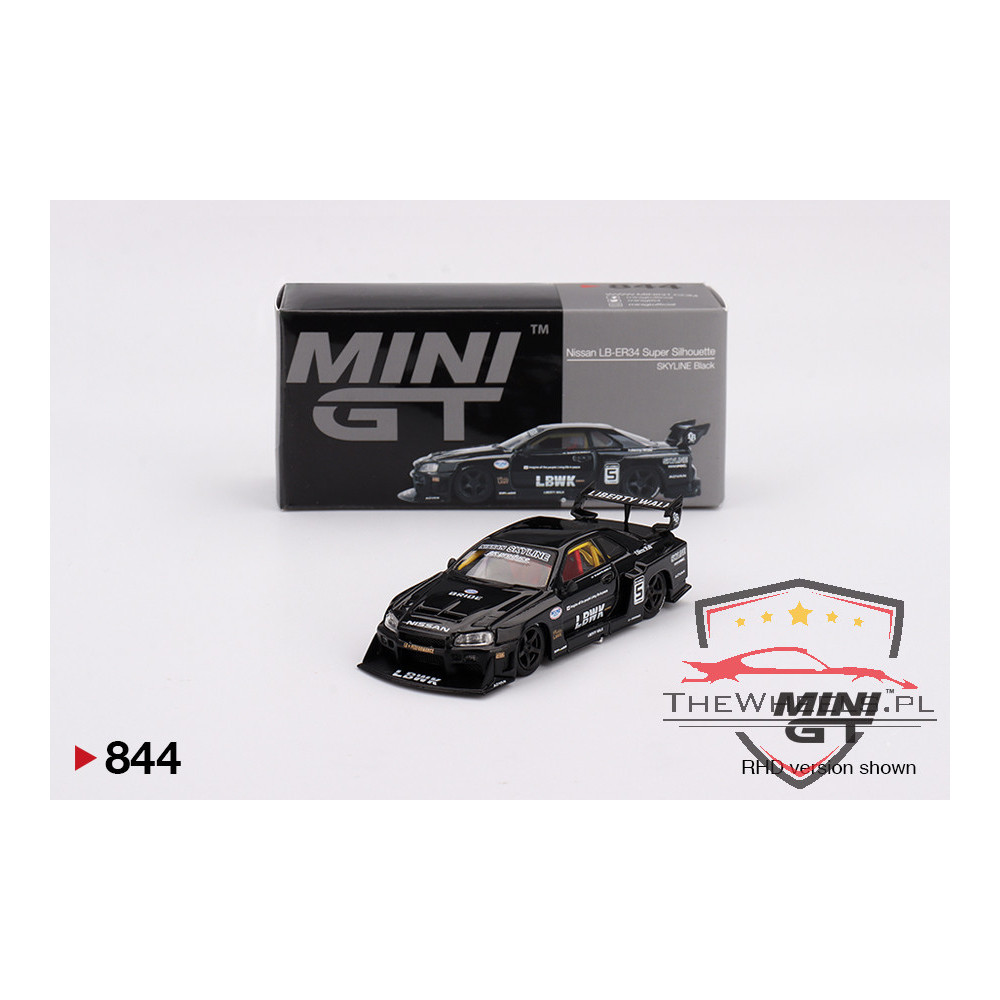 ミニカー Mini gt Nissan LB-ER34 super silhouette Nissan LB-ER34 Super Silhouette SKYLINE Black -1:64 - Mini